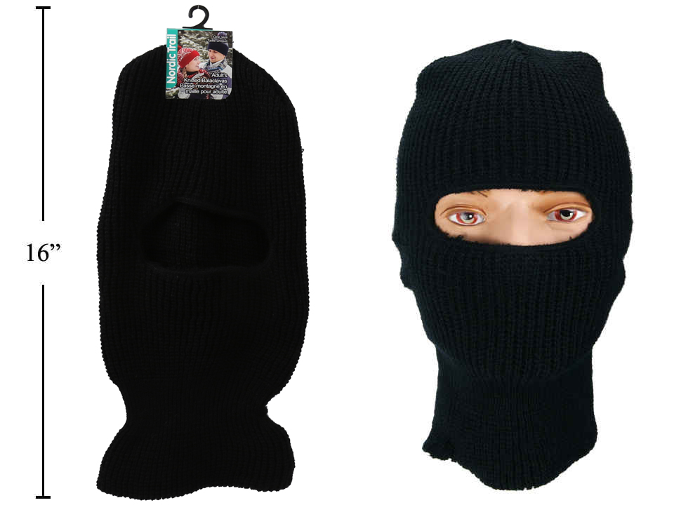Adults Knitted Black Balaclava-0