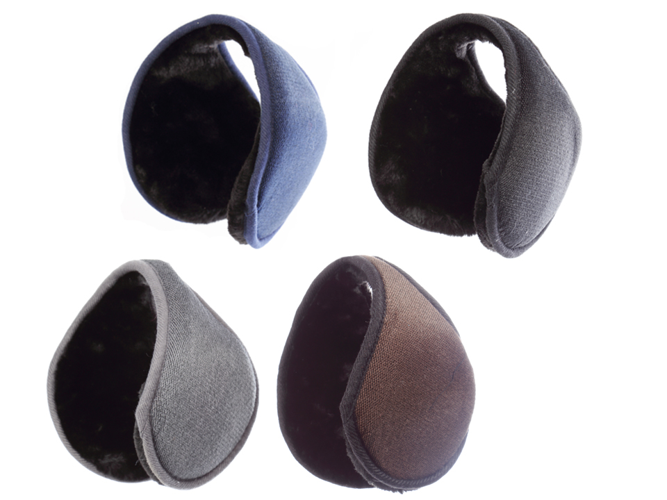 Adult Knitted Earmuffs with Plush Lining-0