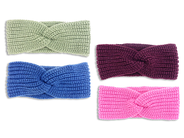 Ladies Cable Knit Knotted Headband-0