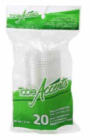 Table Accents Clear Plastic Mini Cups & Lids - 2oz ~ 20 per pack-0