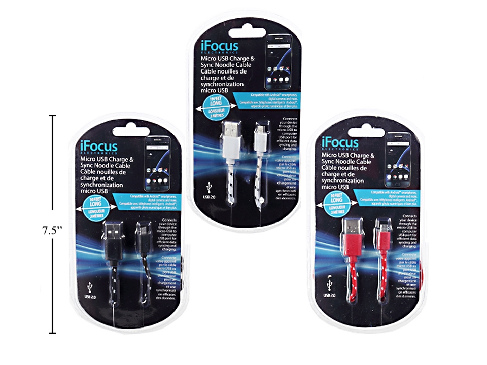 iFocus Micro USB Charge & Sync Cable ~ 10'-0