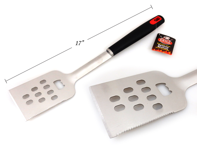 BBQ Stainless Steel Turner with Serrated Edge ~ 17"L-0