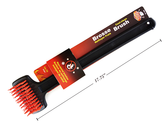 BBQ Nylon Bristle Grill Brush ~ 14.75"-0