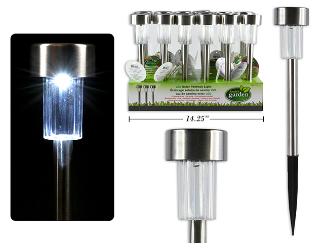 Solar Cool White LED Pathway Light Stakes - 14.25" ~ 24 per display-0