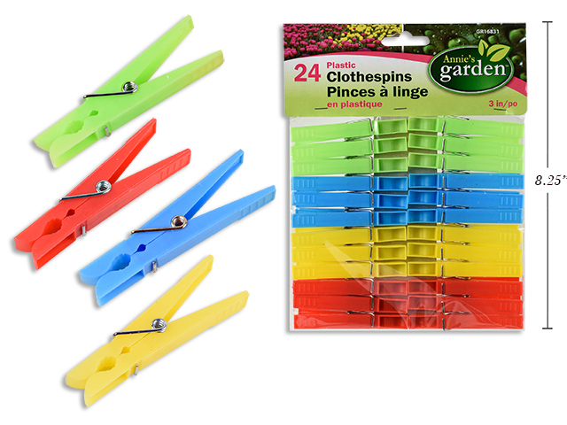 Plastic Clothes Pins - 2.75" ~ 24 per pack-0