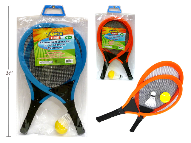 Mesh Trampoline Racquet Set with Foam Handles - 21.5" ~ 4 piece set-0