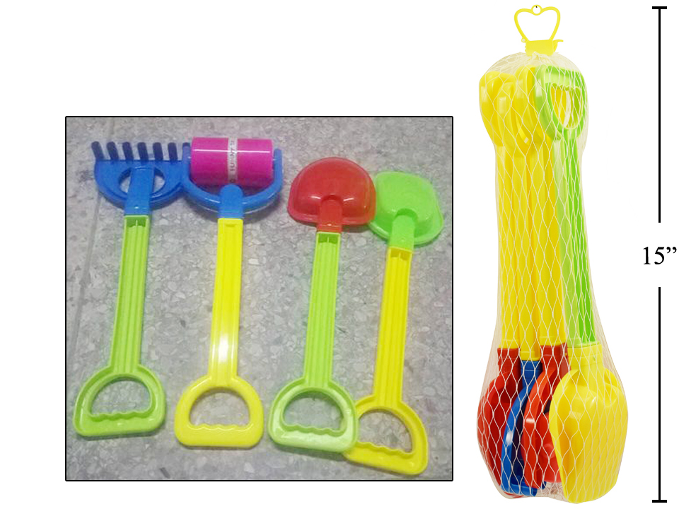Sunny Dayz Beach Sand Tools in Net Bag ~ 4 pieces-0
