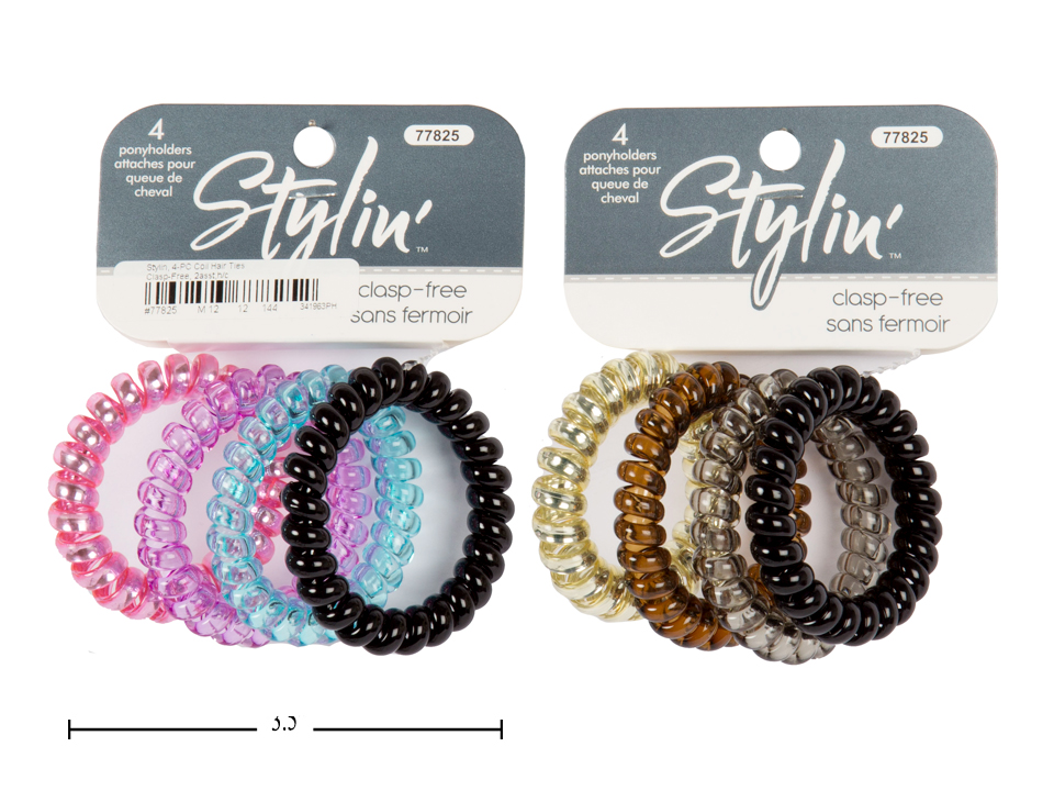 Stylin' Coil Ponyholders - Clasp Free ~ 4/pk-0