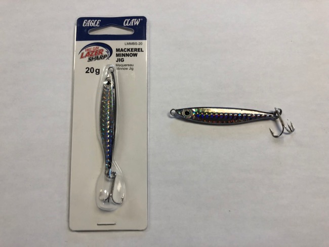Eagle Claw Mackerel Minnow Jig, 20 gram ~ Black Silver Prism-0