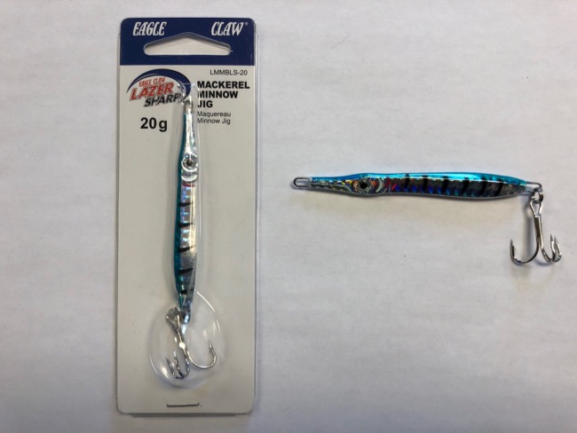Eagle Claw Needle Fish Jig, 20 gram ~ Blue Silver Prism-0