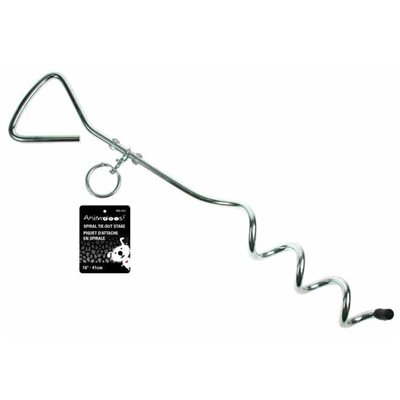 Spiral Tie-Out Stake with Swivel ~ 16.5"-0