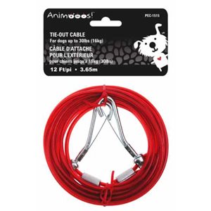 Vinyl-Coated Steel Tie-Out Cable ~ 0.14" x 12'-0