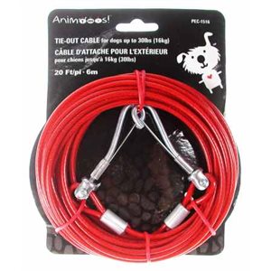Vinyl-Coated Steel Tie-Out Cable ~ 0.14" x 20'-0
