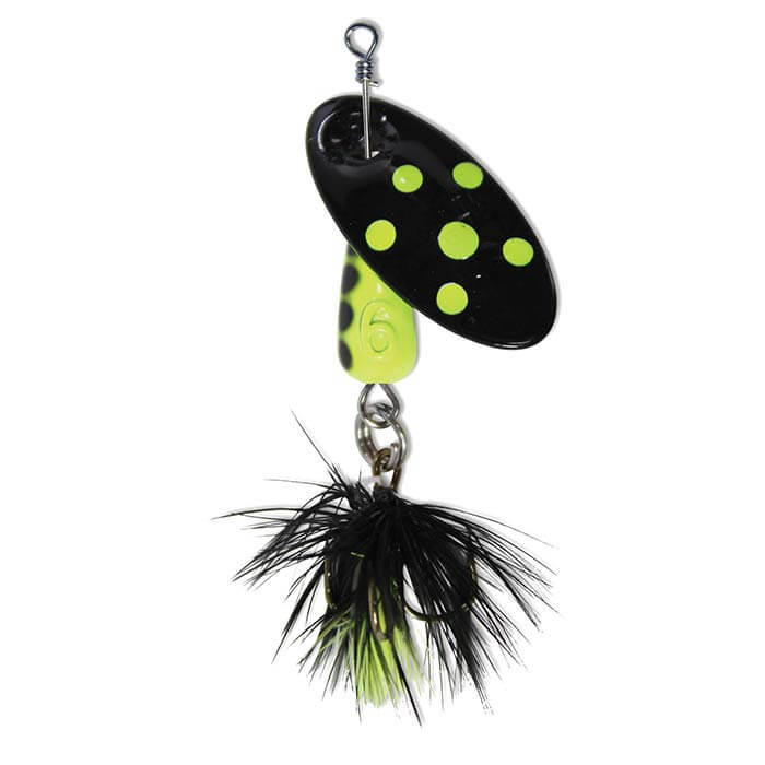 Panther Martin Lure - Size 4 ~ Spotted Fly Black Fluorescent Yellow -0