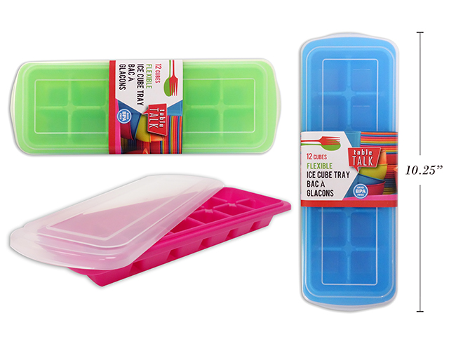 Flexible Ice Cube Trays with Cover ~ 1 per pack-0