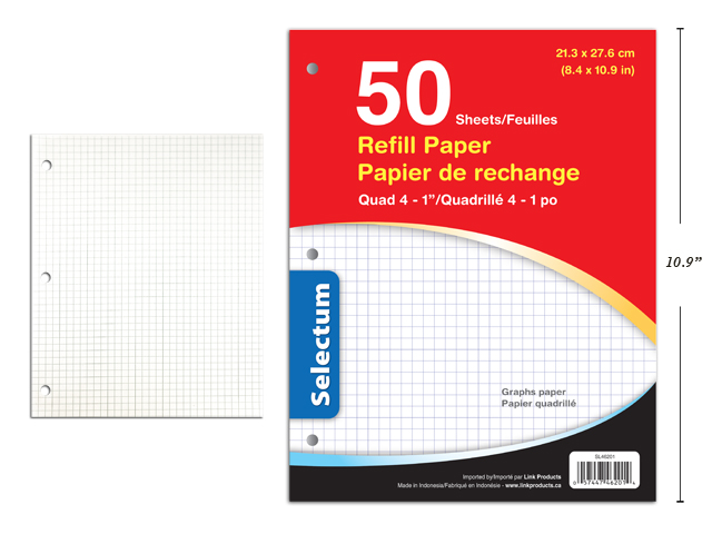 Selectum Graph Paper - 4-to1 Quad ~ 50 sheets/pack-0