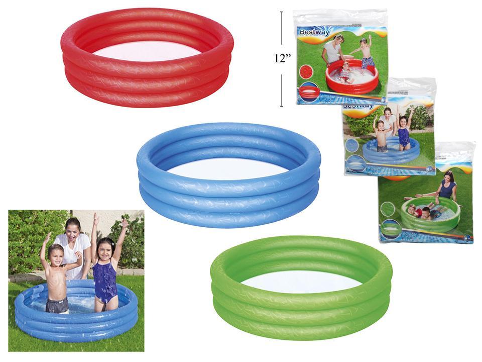 Inflatable Solid Bright Colors 3-Ring Pool ~ 48" x 10" {51025}-0