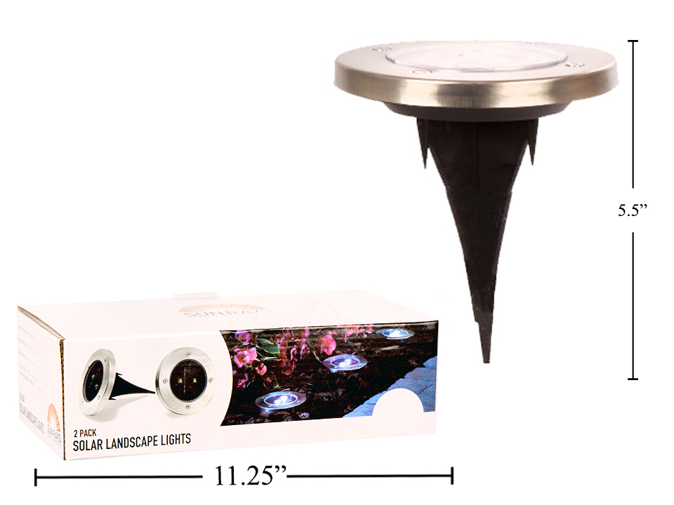 Plastic Stainless Landscape Solar Lights - 4.5" ~ 2 per pack-0