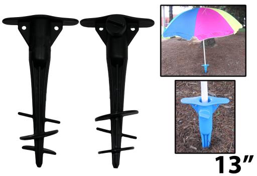 Plastic Black Beach Umbrella Spike ~ 13"L-0
