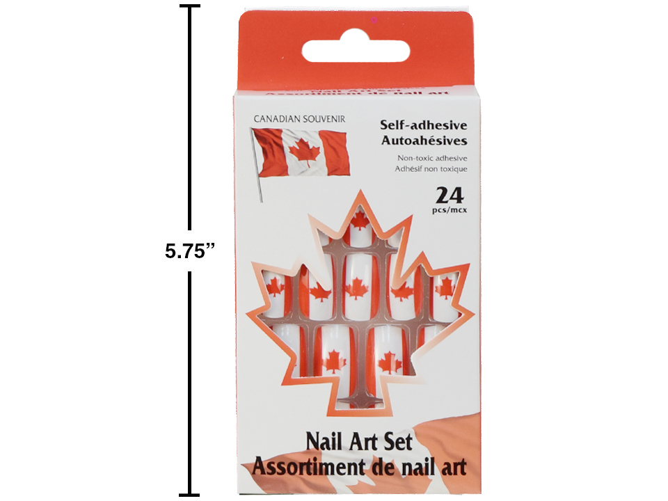 Canada Day Printed Nails w/Glue ~ 12 per pack-0