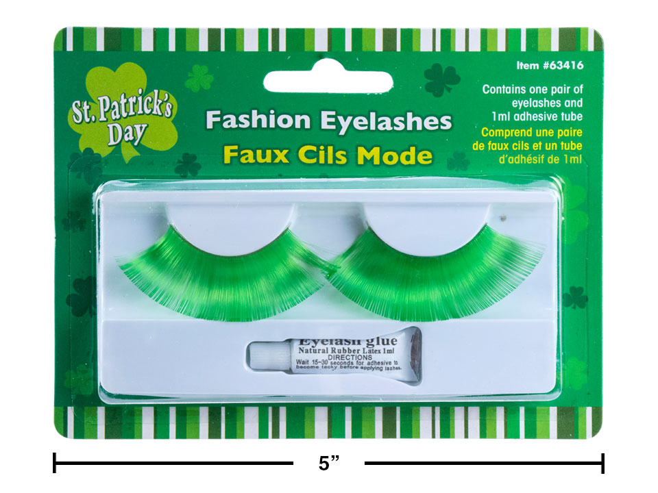 St. Patrick's Day Green Eyelashes with Glue-0