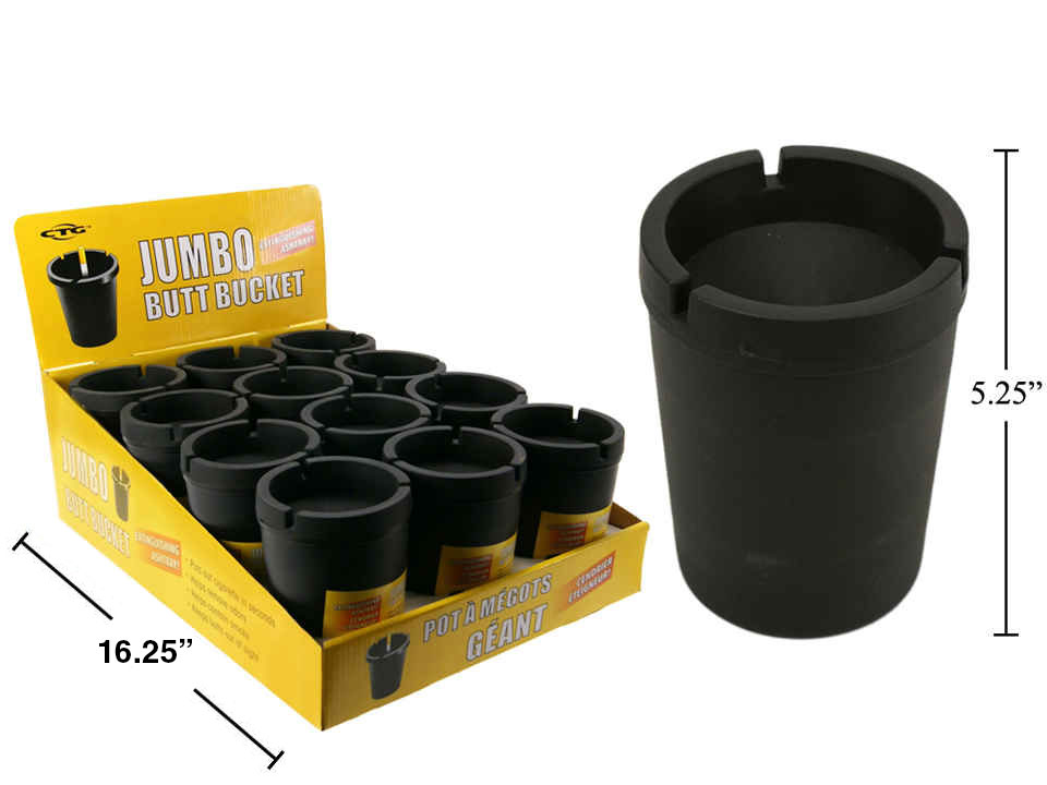 Jumbo Butt Bucket Extinguishing Ashtray - Black Only ~ 12 per display-0