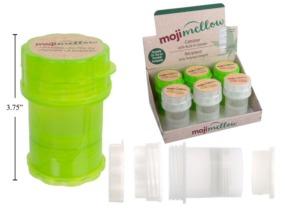 MojiMellow Canister with Built-In Grinder ~ 6 per pack-0