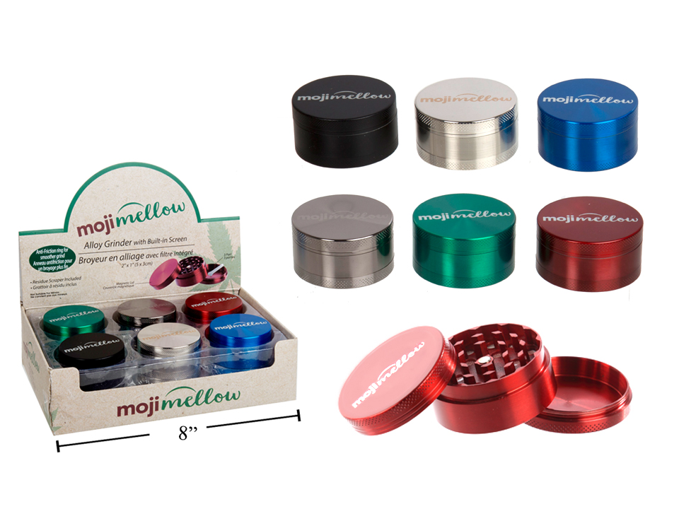 MojiMellow 2" Alloy Grinder with Built-In Screen ~ 3 Part-0