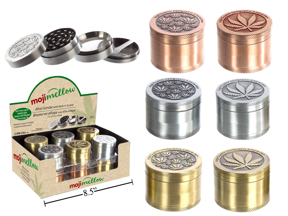 MojiMellow 2" Alloy Grinder with Built-In Screen ~ 4 Part-0