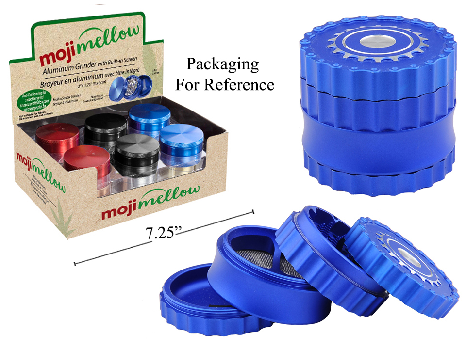 MojiMellow 2.5" Aluminum Gear Grinder ~ 4 Part -0
