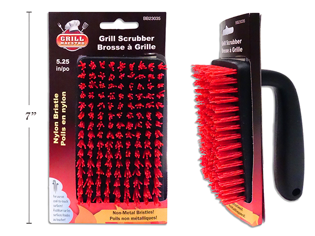 BBQ Nylon Bristle Scrubber Grill Brush ~ 5.5"-0