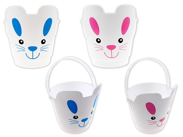 Easter Die-cut Plastic Bunny Egg Hunt Bucket ~ 7.25"-0