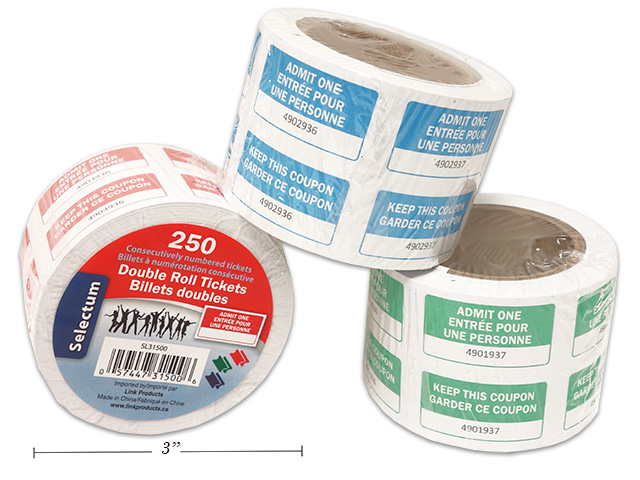 Double "Admit One" Tickets ~ 250 per roll-0
