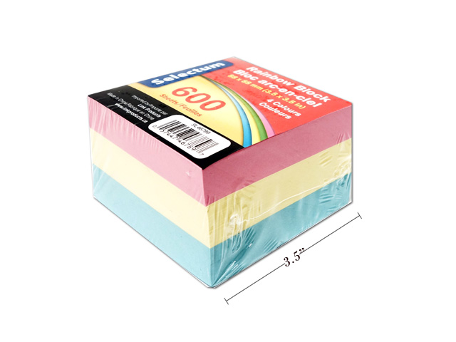 Selectum Rainbow Memo Cube ~ 600 sheets-0