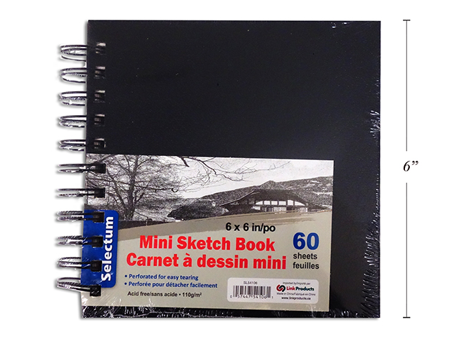 Selectum Hard Cover Mini Sketch Book - 6" x 6" ~ 60 sheets-0