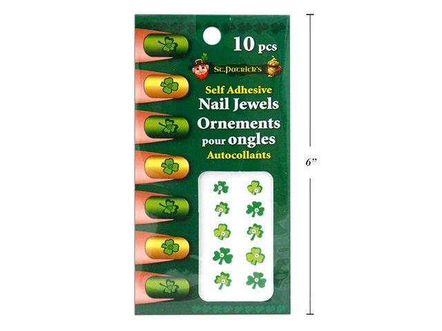 St. Patrick's Day Self Adhesive Finger Nail Jewel Art-0