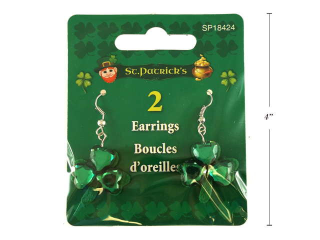 St. Patrick's Day Shamrock Jewel Earrings-0