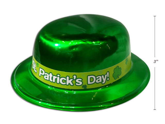 St. Patrick's Day Metallic PVC Derby Hat-0