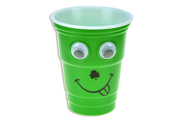 St. Patrick's Day Reusable Hard Plastic Googly Eyes Cup -0