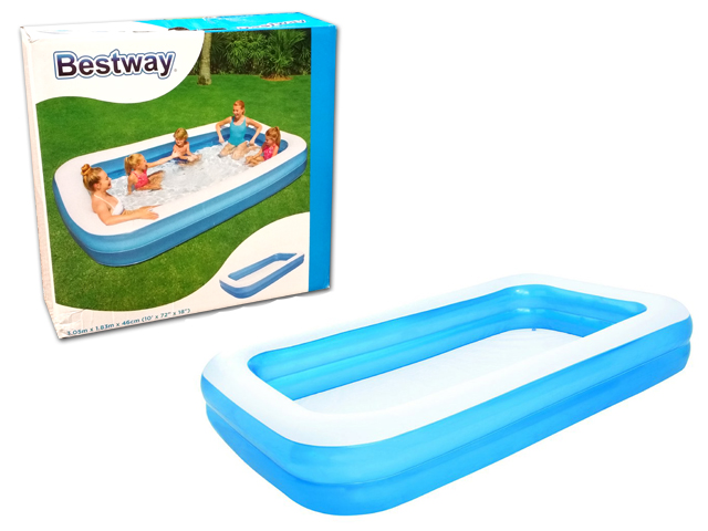 Inflatable Deluxe Rectangular Family Pool ~ 120" x 72" x 22" high {54009}-0