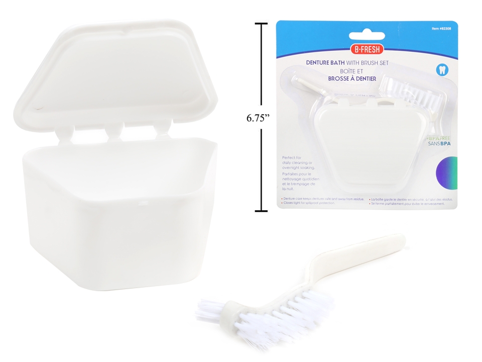 Denture Bath & Brush Set-0