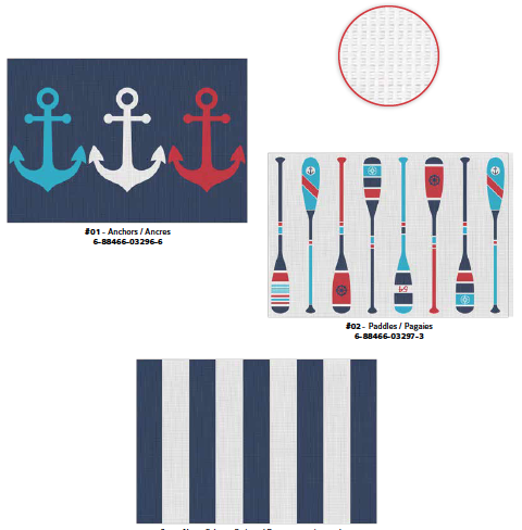 Textilene Printed Placemats - Boathouse ~ 3 assorted-0
