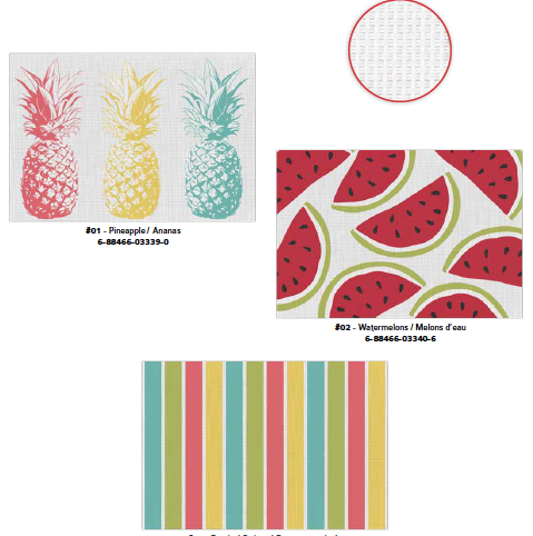 Textilene Printed Placemats - Tropical ~ 3 assorted-0