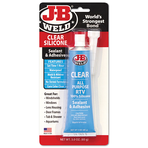 J-B Weld Silicone Sealant & Adhesive - CLEAR ~ 3oz (85gram) tube-0