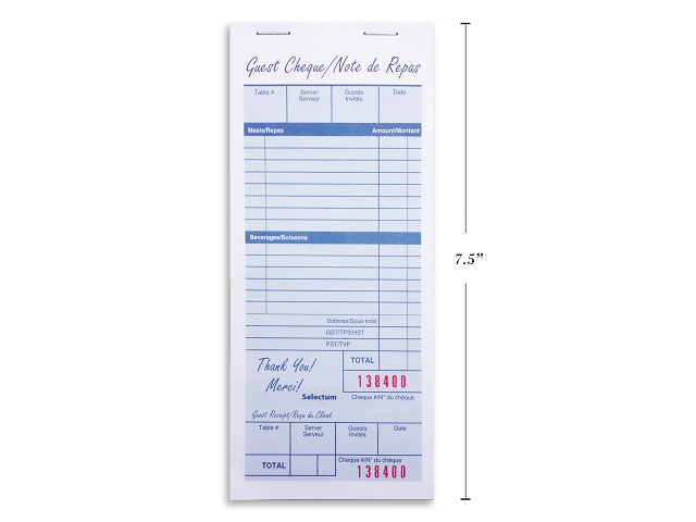 Restaurant Guest Check Pad ~ 100 sheets-0