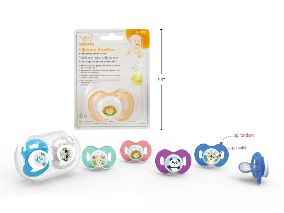 Tootsie Baby Silicone Pacifier with Cover ~ 6 months +-0