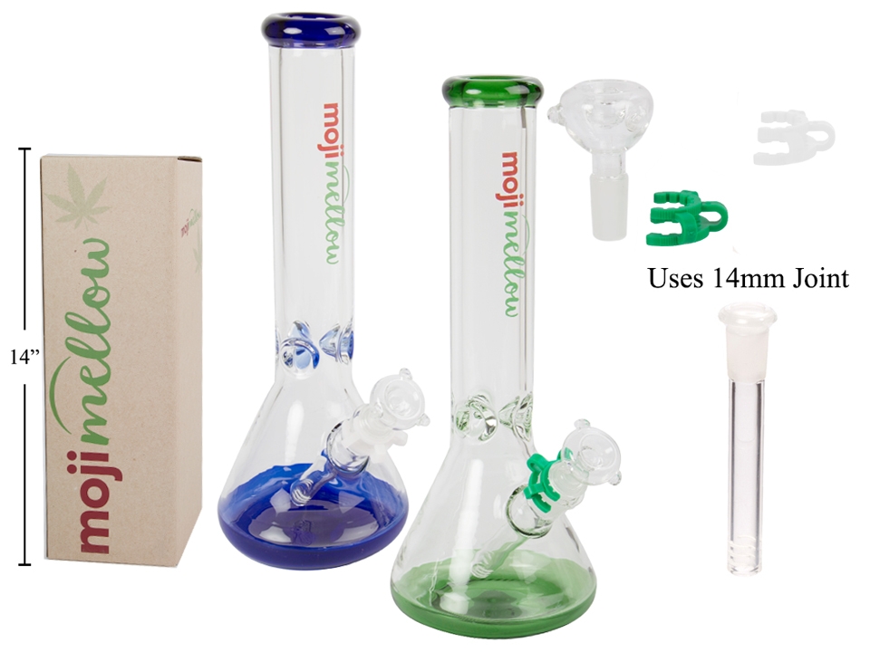 MojiMellow 11" Beaker Style Glass Water Pipe -0