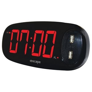 Digital Alarm Clock with 2 x 2AMP USB Charge Ports-0