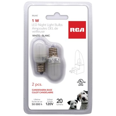 RCA 1W LED Nightlight Bulb - White ~ 2 per pack-0