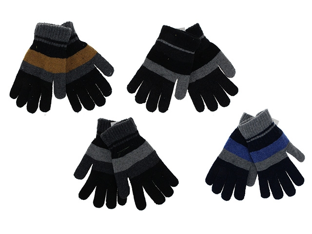 Men's Tri-Colored Knitted Gloves-0